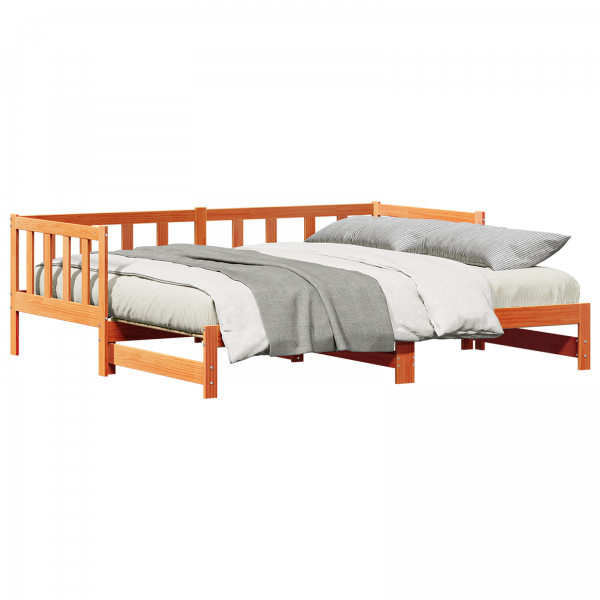 Sofá cama extensible sin colchón marrón cera 2x(90x190) cm M 3