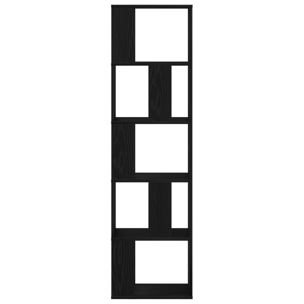 Estantería de 5 niveles madera roble negro 45x23.5x162.5 cm M 5