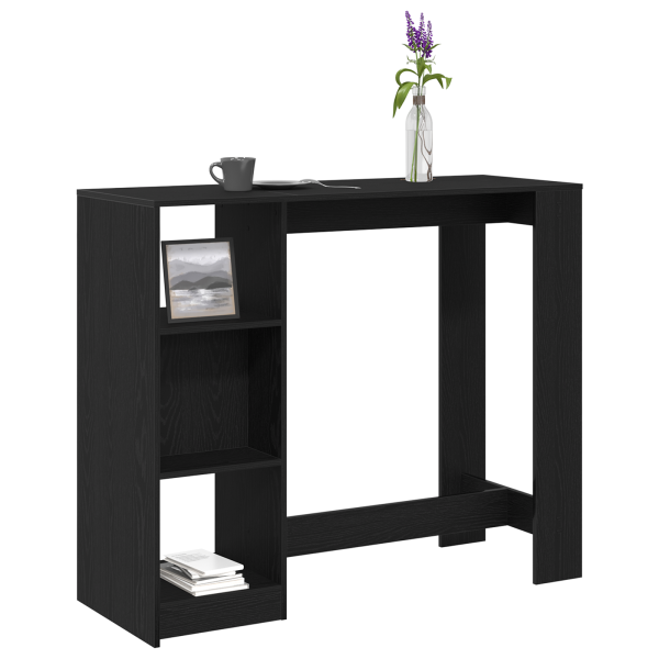 Mesa alta bar con estante madera roble negro 102.5x46x103.5 cm M 3