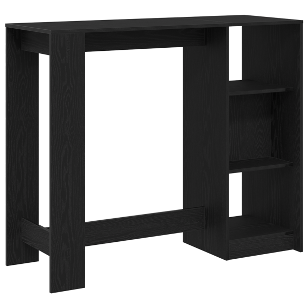 Mesa alta bar con estante madera roble negro 102.5x46x103.5 cm M 5