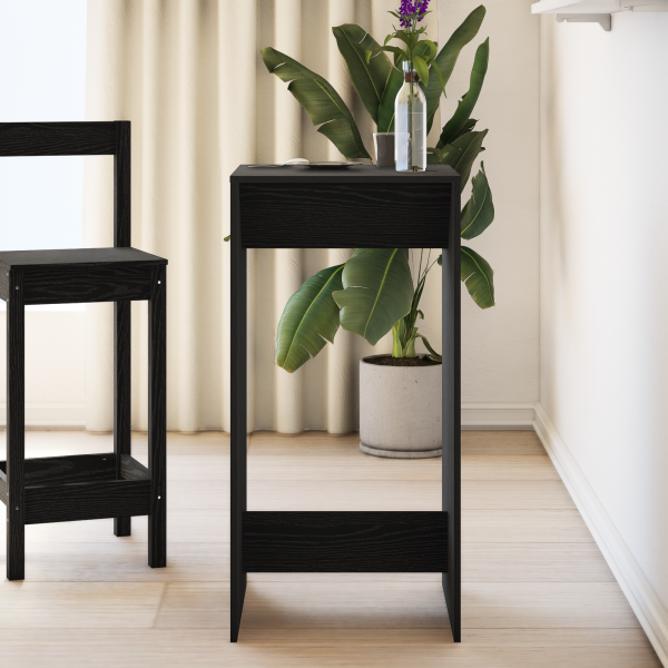 Mesa de Bar  Preto Carvalho 51x50x103.5 cm Madeira Engenharia M 4