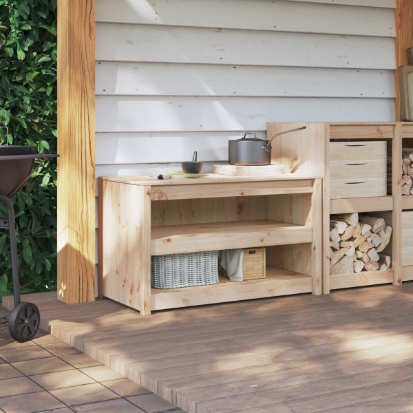 Armário de Cozinha Pinho Inacabado Médio Retangular Contemporâneo M 4