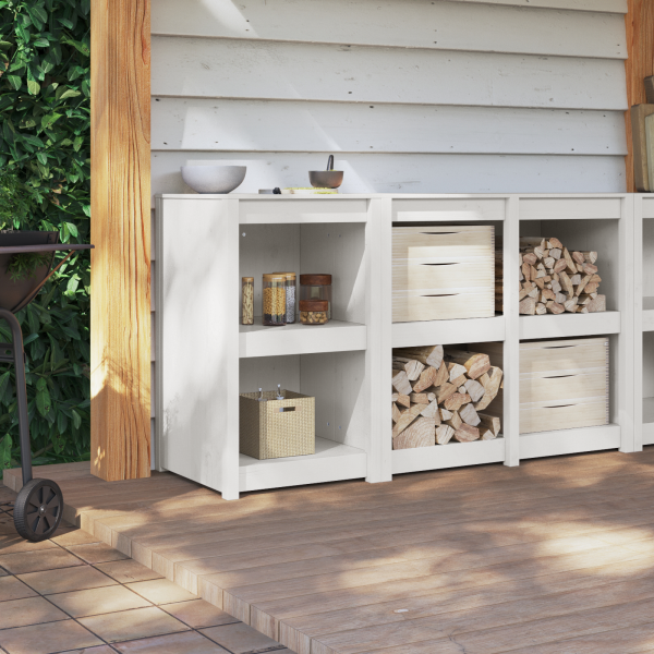 Gabinete de Cocina Exterior Blanco 55x55x92 cm Madera Maciza de Pino M 4