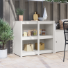 Gabinete de Cocina Exterior Blanco 106x55x92 cm Madera Maciza de Pino 1