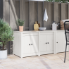 Gabinete de Cocina Exterior Blanco 106x55x64 cm Madera Maciza de Pino 1
