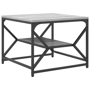 Mesa de Café con Estantería - Gris Sonoma - 51x50x40 cm - Hecha de Madera H