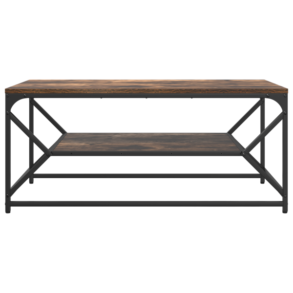 Mesa de centro con estante madera roble ahumado 90x50x40 cm M 5