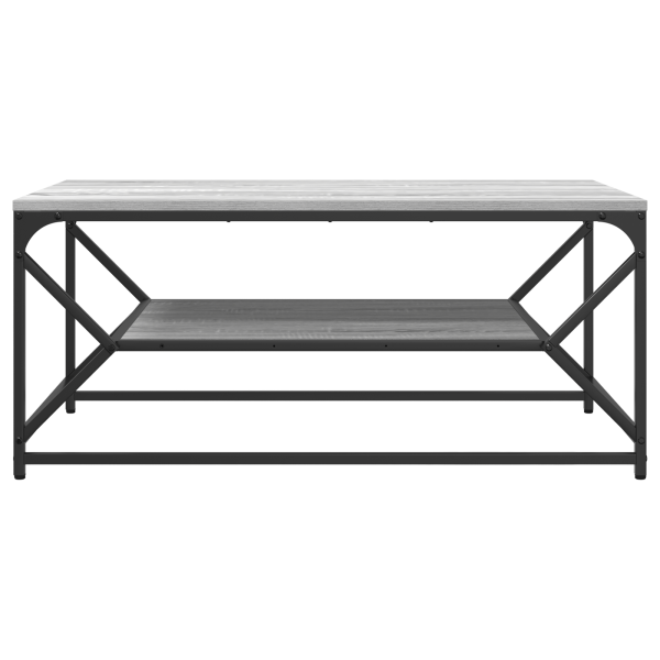 Mesa de Café  com Prateleira Cinza Sonoma 90x50x40 cm em Madeira Engenharia M 5