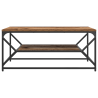 Mesa centro con estante madera ingeniería envejecida 90x50x40cm 5