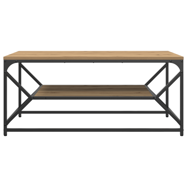 Mesa de café  con estante de roble artesanal 90x50x40 cm M 5