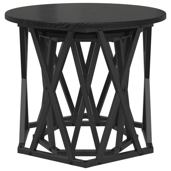 Mesitas apilables 2 unidades madera de ingeniería roble negro M 5