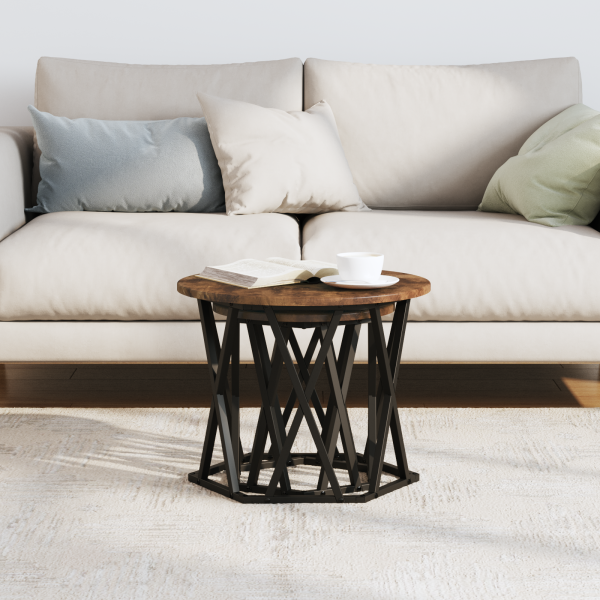 Mesas de Lado Empilháveis  2 pcs Carvalho Fumado Madeira de Engenharia M 4