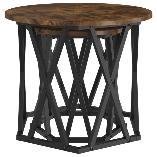 Mesas de Lado Empilháveis  2 pcs Carvalho Fumado Madeira de Engenharia M 5