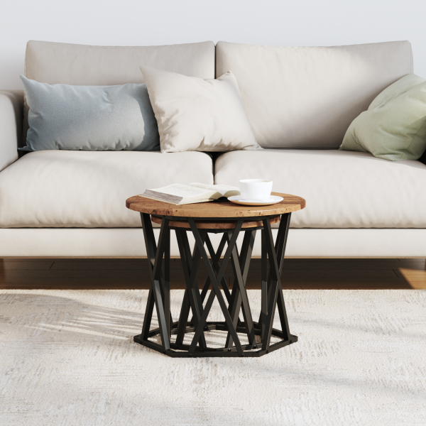 Mesas laterales apilables  2 pcs de madera vintage y contrachapada M 4