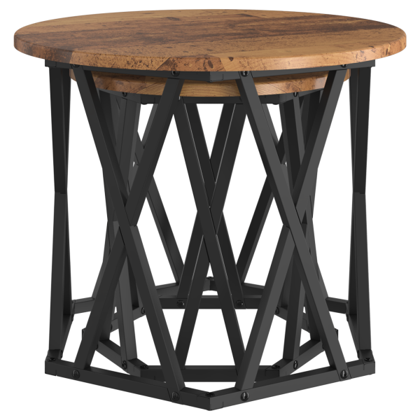 Mesas laterales apilables  2 pcs de madera vintage y contrachapada M 5