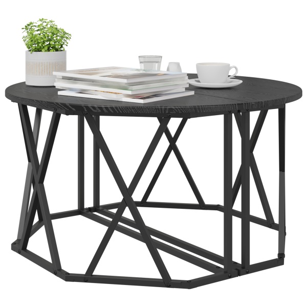 Mesa de café  Negra de Roble 80x80x42 cm en Madera M 3