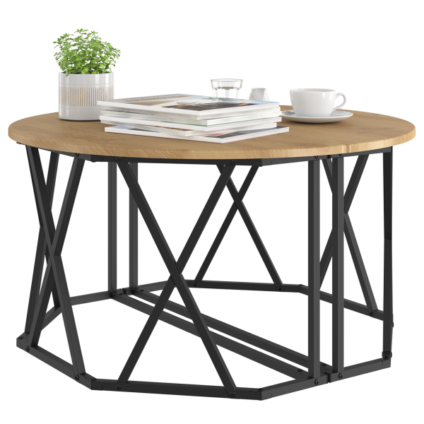 Mesa de café  Artisan Roble 31.5x31.5x16.5 pulgadas Hecha de madera compuesta M 3