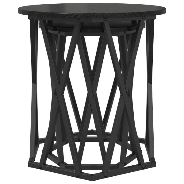 Mesas auxiliares 2 unidades madera ingeniería roble negro M 5