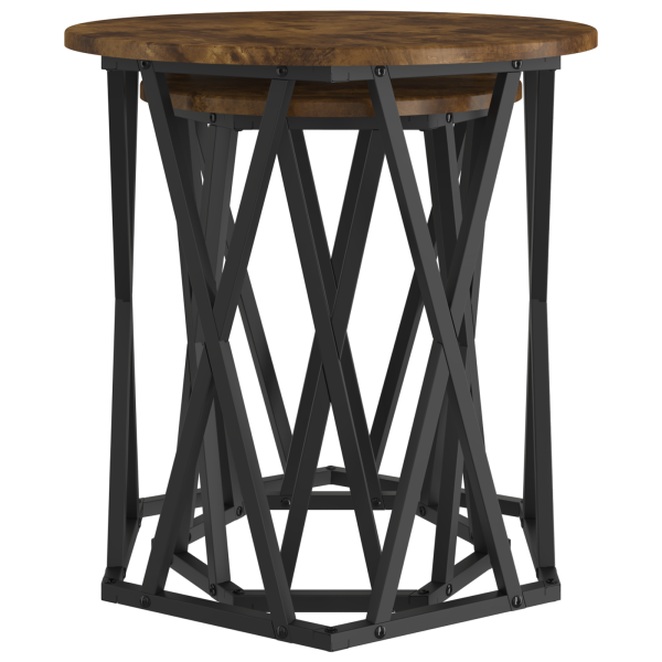 Mesas auxiliares 2 unidades madera ingeniería roble ahumado M 5