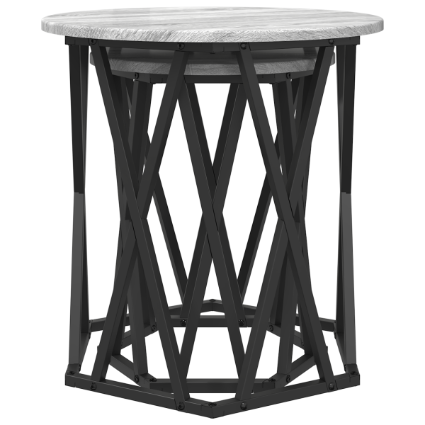 Mesas de Apoio  2 pcs Cinza Sonoma Madeira Engenharia M 5