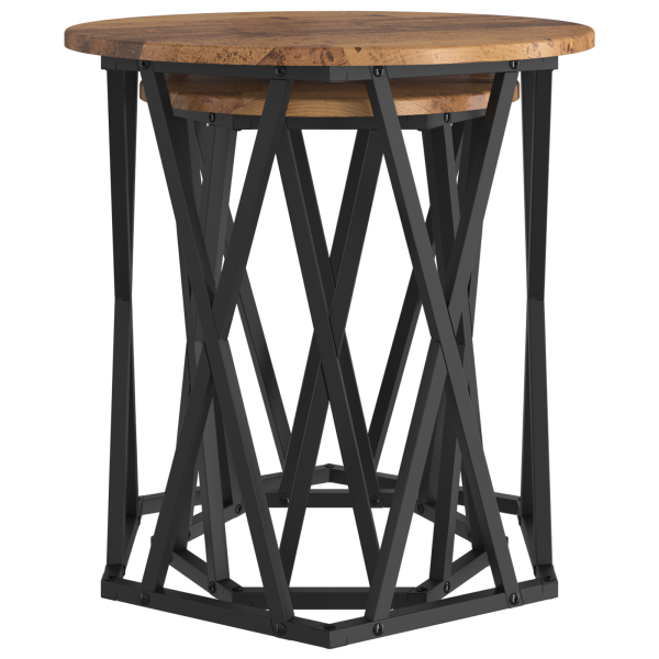 Mesas de Lado  2 pcs Madeira Vintage Engenharia M 5