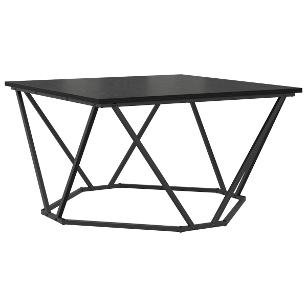 Mesa de Centro Preto Carvalho 80x80x45 cm Madeira Revestida M 2