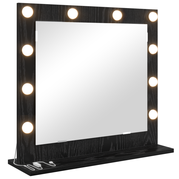 Espejo Vanity con Luces LED Roble Negro 60x55x18 cm M 2