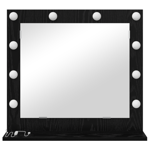 Espejo Vanity con Luces LED Roble Negro 60x55x18 cm M 3