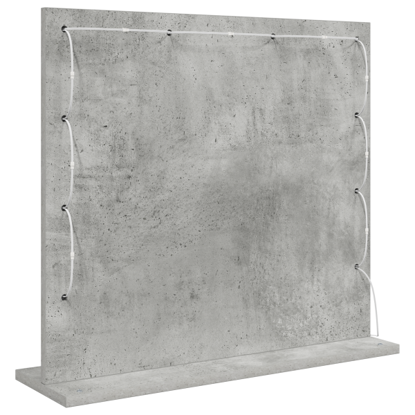 Espejo de Tocador con Luces LED Gris Concreto 60x55x18 cm M 5