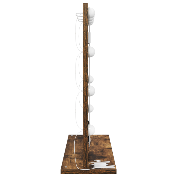 Espejo de Tocador con Luces LED Roble Ahumado 60x55x18 cm M 4