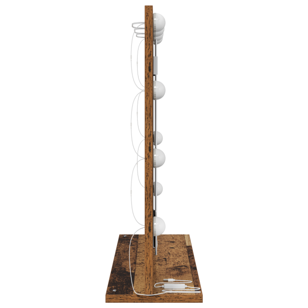 Espelho de vaidade com luzes de LED Madeira Antiga 60x55x18 cm M 4