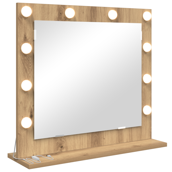 Espelho de Vanity com Luzes LED Carvalho Artisan 60x55x18 cm M 2