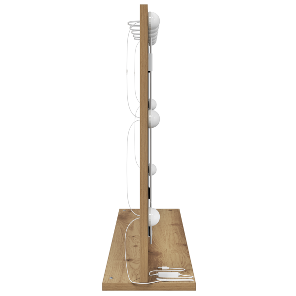 Espejo de Tocador Roble Artesanal. Blanco Madera. Metal. Vidrio M 4