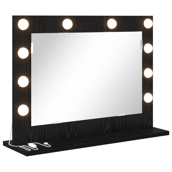 Espelho de Vanity com Luzes LED Carvalho Preto 60x45x18 cm M 2