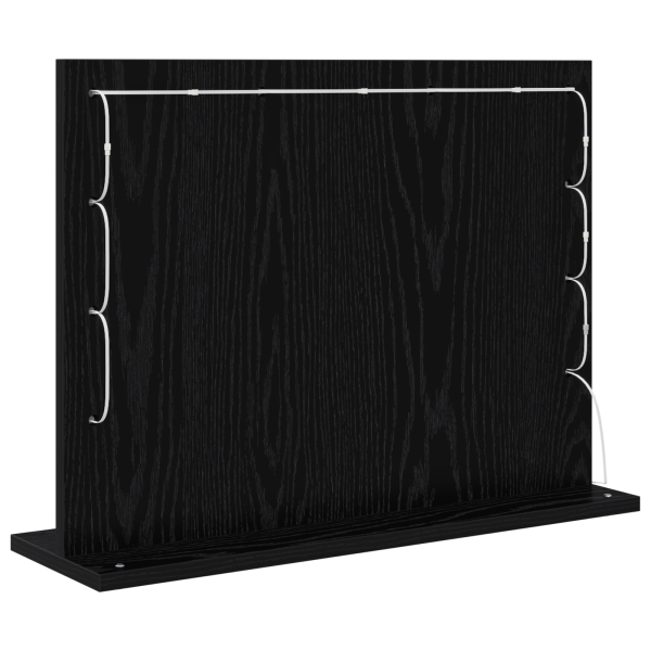 Espelho de Vanity com Luzes LED Carvalho Preto 60x45x18 cm M 5