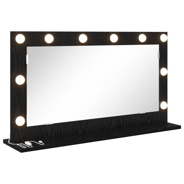 Espejo Vanity con luces LED Roble Negro 80x45x18 cm M 2