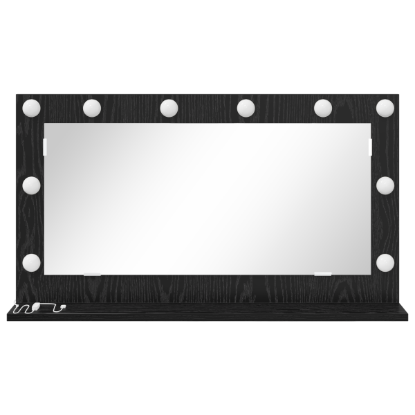 Espelho de Vanity com Luzes LED Carvalho Preto 80x45x18 cm M 3
