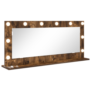 Espejo Vanity con luces LED Roble Ahumado 100x45x18 cm H