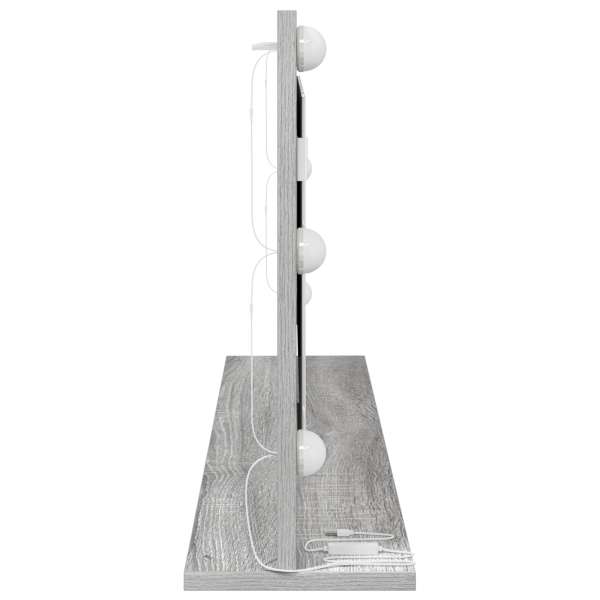 Espejo de tocador con luces LED Gris Sonoma 100x45x18 cm M 4