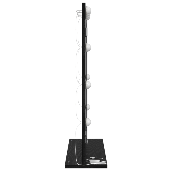 Espejo de tocador con luces LED Roble Negro 70x50x18 cm M 3