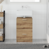 Mueble para lavabo Roble artesanal 40x37x59 cm Madera de calidad 1