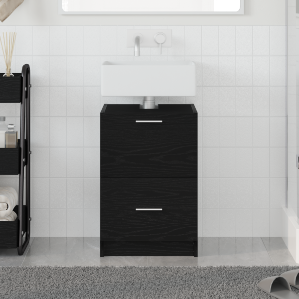 Gabinete de lavabo Roble Negro 40x37x59 cm MDF D