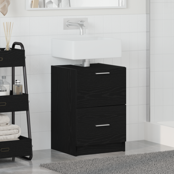 Gabinete de lavabo Roble Negro 40x37x59 cm MDF M 4
