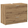 Gabinete de lavabo Roble Artesanal 78x37x59 cm Madera Engineered 2