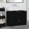 Mueble de Lavabo Negro Roble 78x37x59 cm Madera Elaborada 1