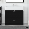 Mueble de Lavabo Negro Roble 78x37x59 cm Madera Elaborada 4