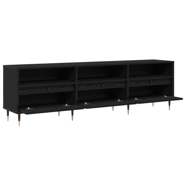 Cabinet para TV Roble Negro 150x30x44.5 cm Madera Elaborada M 5