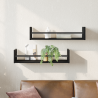 Estantes de pared 2 pcs Roble Negro 60x16x14 cm Madera de ingeniería 1