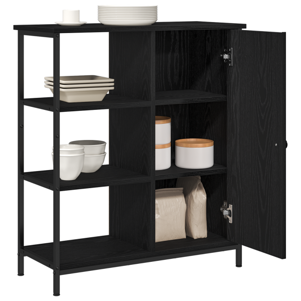 Sideboard Preto Carvalho 70x30x80 cm Madeira de engenharia M 3