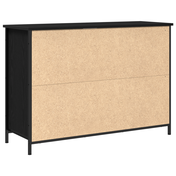 Aparador Roble negro 100x35x70 cm Madera engineered y acero M 5